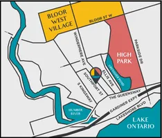 Map showing condominiums' location on Southport Street in Toronto ON.