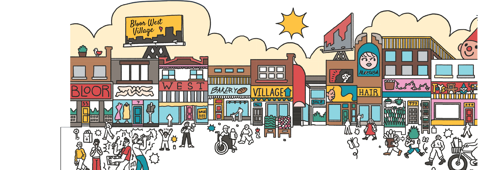 Cartoonized Artwork of Bloor West Village